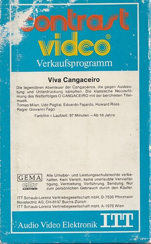 Viva Cangaceiro ITT Back